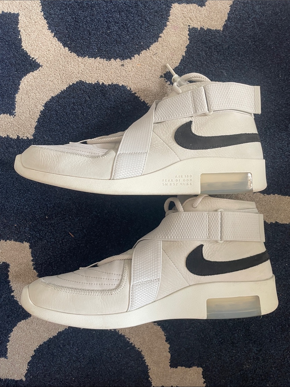 Nike Men's Air Fear of God Air Raid "light bone" High-Top Sneakers